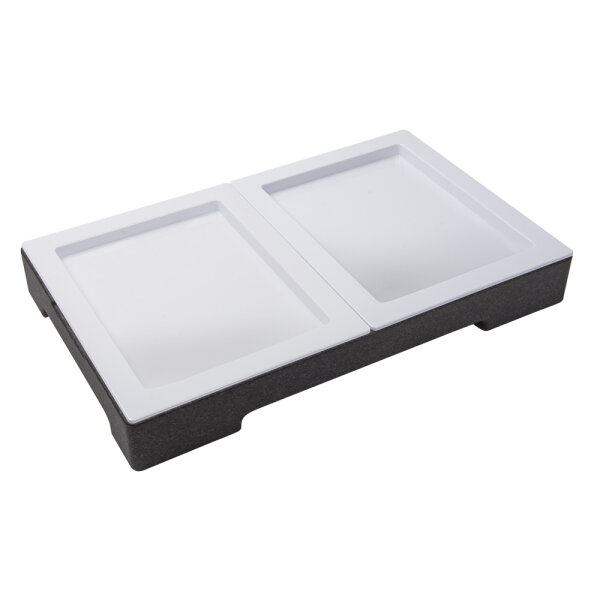 Cooling plate buffet, set: base, cold pack, tray FRAMES, melamine 2 x GN 1/2